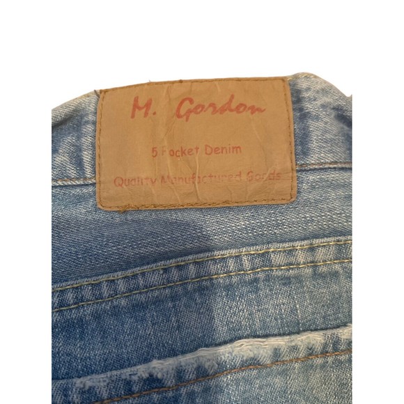 M Gordon 1998 Men's Cotton Bootcut 5 Pocket Blue Denim Jeans-sz 32x32 - Picture 4 of 6